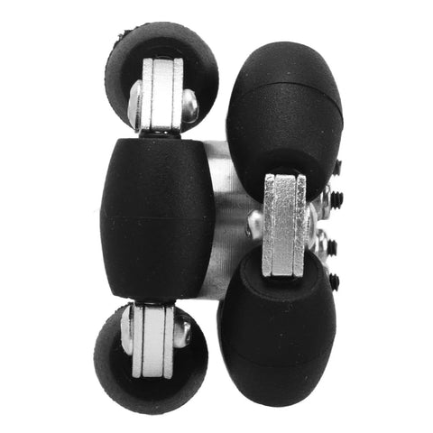 38 mm double aluminium omni wheel with metal hubs for small robot cars (top view)