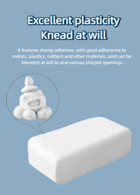 Quick Dry Waterproof Sealant Paste For Instant Wall Hole And Gap Patching, Heavy Duty Filler Putty shown in block form.
