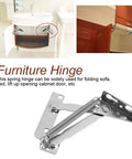 2 Pieces 80 Degree Foldable Lifting Brackets Black Spring Hinges For Sofa Lifts And Furniture Storage Hinge Support Left And Right Sides Built To Last Heavy Duty Stainless Steel No Rust Invisible Design, shown installed in cabinets and as standalone