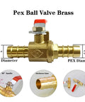 Three Quarter Inch PEX Brass Ball Valve Push To Connect No Tools Required Shut Off For Hot And Cold Water Easy Install