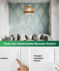 Living room light with dual-use detachable remote, Remote Control Light Socket With 200ft Range Turns Lights On From Across The Room.