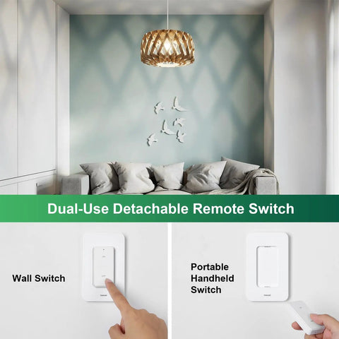 Living room light with dual-use detachable remote, Remote Control Light Socket With 200ft Range Turns Lights On From Across The Room.
