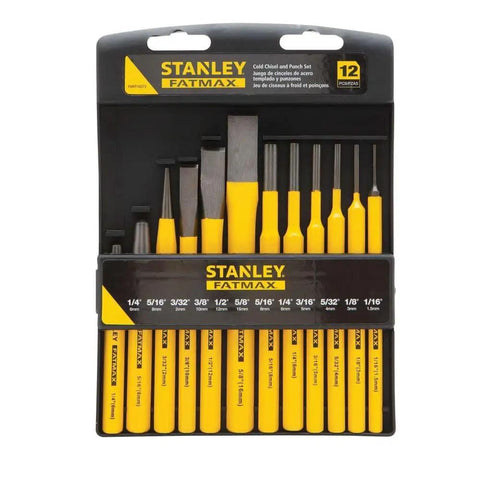 FATMAX Punch And Chisel Set 12 Piece With One Piece Forged Construction Built Tough Hardened Quenched And Tempered visible in packaging