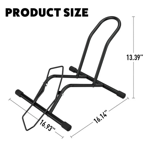 Freestanding Bike Floor Stand For Indoor And Outdoor Use, Adjustable 16 To 29 Inch Wheel Width, No Clamps, No Brackets, No Lifting