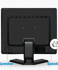 Back view of Big 19 Inch CCTV Security Monitor With No Image Stretch For NVR 1280 By 1024 Professional Industrial Display with speakers