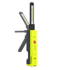 Slim Rechargeable LED Work Light With Magnetic Base And Hook showing 180-degree flood and 270-degree tilt functionality.