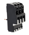 Side view of JR28-D3 Thermal Overload Relay for electric motors, showcases compact design and 9-13A phase break protection features.