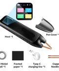 Handheld Digital Spot Welder With 1.33 Inch Color Screen And 99 Speed Adjustable Control, components including pen cover and copper needle
