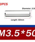 Pro-Grade 304 Stainless Steel Dowel Pins 20 Pcs, Precision Ground Alignment Pins 3.5x50 mm for CNC Machining