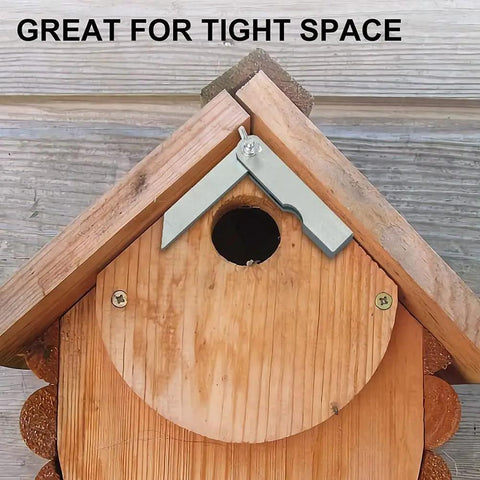 Kickass Compact Sliding T Bevel Gauge Protractor 4 Inch Mini Angle Finder used on birdhouse for precise angle measurements.