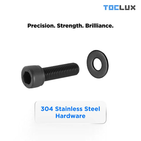 Heavy Duty Black Anodized 2020 Aluminum Extrusion Connector Kit With 40 Pro Grade Corner Brackets M5 Sliding T Nuts And Hex Screws for stainless steel hardware featuring hex bolt and washer.