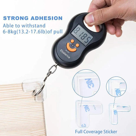Top Shelf Heavy Duty 10 Ft Sharp Edge Protector Strips Featuring Four Peel And Stick Corner Guards for No Sweat Installation and Sweet Home Safety Delivering Hardcore Impact Cushioning Without Any Tools or Extra Fuss Ever shown with grip scale measuring pressure.