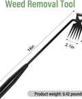 Portable Garden Weeder Tool With Hollow Hoe Design For Easy Weed Removal, 14-inch steel build, lightweight, durable