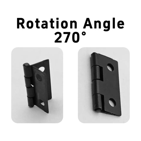 Kick Back And Craft With 80 Pieces Of 18 By 15 Millimeter Mini Hinges Plus 320 Mounting Screws For Wooden Jewelry Box Hardware And 180 Degree Folding Butt Hardware showing 270 degree rotation angle.