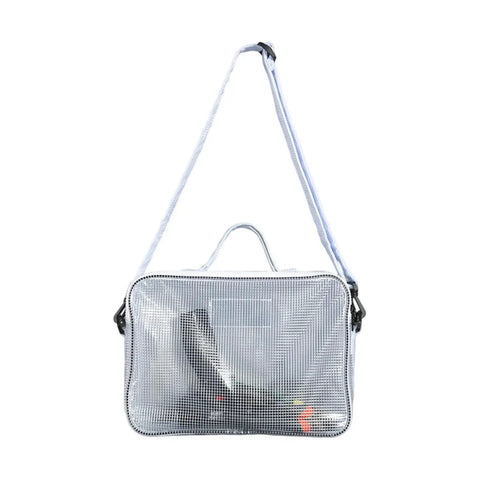Rugged Antistatic Crossbody Bag For Engineers And It Crew To Slickly Haul Laptops And Cleanroom Gear Without Freaking Out About Static Spikes Or Temperature Swings On The Job, clear PVC with adjustable strap.