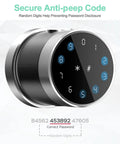 Smart Door Lock With Fingerprint, Keyless Entry, Keypad, RFID Card, App Control And Emergency Key For Airbnb Homes touchpad close-up
