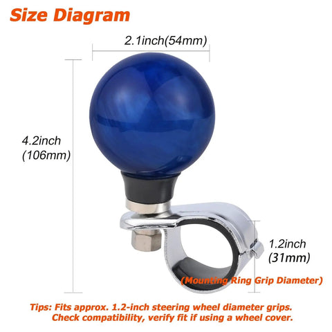 Round Steering Wheel Spinner Knob Booster For Easy U Turn And Quick Stop Off Road Use Only Car Wheel Assist Grip With Ball Handle Fits Most Tractors Forklifts Lawn Mowers Boats Dark Blue
