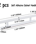 Two Pack Stick On Cabinet Handles Seven Point Eight Inch White No Drill Installation With Ultra Strong Adhesive Tape Peel And Stick Mounts
