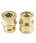 Brass Pressure Washer Quick Connectors One Quarter Inch NPT, 5000 PSI, 2 Pack Heavy Duty Brass Fittings With Ball Lock Design