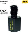 European To North American Thread Converter M14 Male To 5/8-11 Female Angle Grinder Adapter in solid steel with water hole.