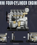 Hands On 1/10 Scale Metal OHV Inline Four Engine Model Kit With Cooling System For Mechanical Engineering Education, 300+ Piece Educational Science Experiment Kit That Actually Works, mini four-cylinder engine