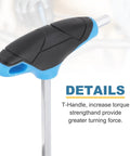 Close-up of Two Piece T Handle Ball End Hex Key Wrench Set 4mm Metric S2 Steel Beefy Pro Grade, showcasing durable T-handle design