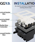Three Quarter Inch Double Gang Receptacle Box Extender Kit Gray With Mounting Screws A Handy Helper For Outlet Box Adjustments In Home Renovations Perfect For Wiring Makeovers 1 Pack showing installation diagram