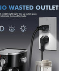 Top Shelf Electrical Outlet With Slick Led Night Light And Auto Dusk To Dawn Sensor Tamper Resistant Plug And Play Hassle Free Includes Matching Wall Plates Tough 15 Amp Pack Of Ten Crisp White, featuring a plugged-in coffee maker.