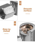 Close-up of 2 Piece Silver Button Head Grease Coupler Set for Iron and Zinc Alloy Nozzles, highlighting durable fittings.