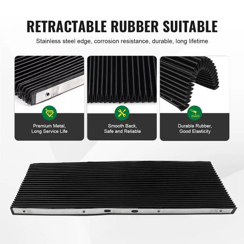 Accordion Way Cover 400mm By 600mm That Fits Bridgeport Milling Machine And Turret Mill Heavy Duty Metal Lathe Guard Rubber Shield