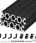 Two Pack 2080 T Slot Aluminum Extrusion 300mm Black Profile 20x80 T Slotted Framing European Standard Anodized Linear Rail For 3D Printer Accessories Parts Built To Last