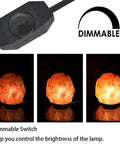 Dimmable switch controlling brightness of Orange Heart Himalayan Salt Lamp Cord With Dimmer Switch And Bulbs For Cozy Amber Glow.