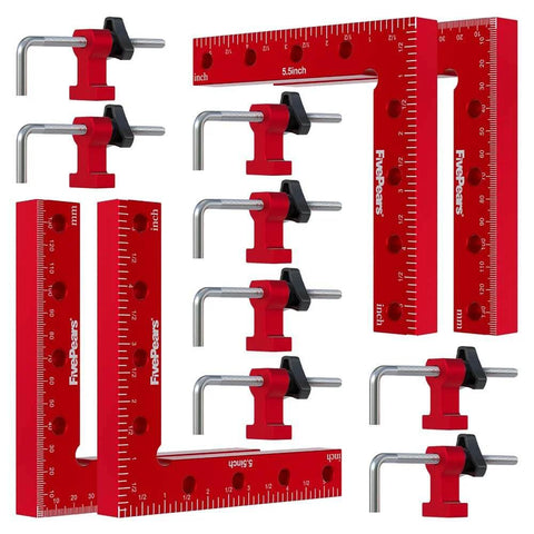 4 Pack 90 Degree Positioning Square Clamps For Woodworking Aluminum Right Angle Corner Clamp 5.5 X 5.5 Inches Precision Tool