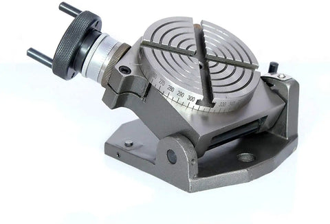 Tilting Rotary Milling Table 4 Inch 0-90 Degrees With M6 Clamp Kit For Milling Machines, Precise Workholding