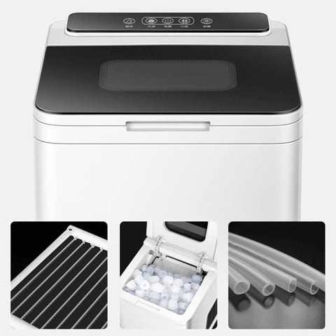 Portable Countertop Ice Cube Maker With Led Screen Produces 22 Pounds Daily showing top control panel and ice storage compartment.