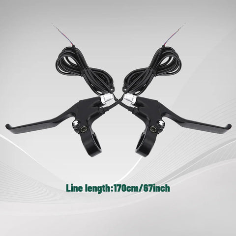 Durable Aluminum Alloy E Bike Brake Levers Set For 22.5mm Handlebars, Left And Right Pair With 5.6 Ft Cables, Works On Mountain And Road Bikes