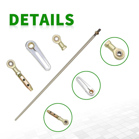 Adjustable Column Shift Linkage Kit ACA-1800 components for 350 400 700R4 and 4L60 4L60E 4L80E with rod, pivots, and connectors.