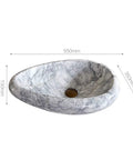 Sleek Marble Vessel Sink For Modern Bathrooms Featuring An Oval Countertop Basin Design with dimensions 550x350x130mm.