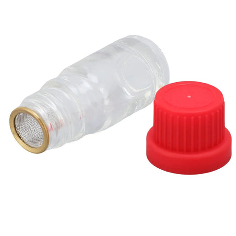 Glass Watch Lubricant Bottle With Mesh Basket For Precision Oil Application And Storage Leak Evaporating Container, red cap