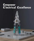 Premium 2Pcs Foldable Wire Stripper Set With Built-In Voltage Tester, 13-in-1 Electrician Pliers displayed on a work surface.