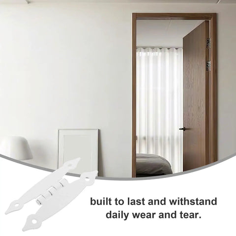 Premium White Metal H Shape Cabinet Door Hinges For Interior Cabinets And Furniture Doors With 89x37x1.2mm displayed
