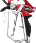 Heavy Duty Airless Paint Spray Gun With Reversible 517 Tip and Universal Swivel Joint showcasing steel and stainless steel materials.