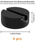 HXXF rubber floor jack pad adapter, 4-pack, circular black with slotted pinch-weld opening; 2.9in diameter