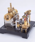Full Metal Steam Engine Model Kit With Horizontal Boiler, Working Mini Stationary Steam Engine, 84 Piece DIY Science Set