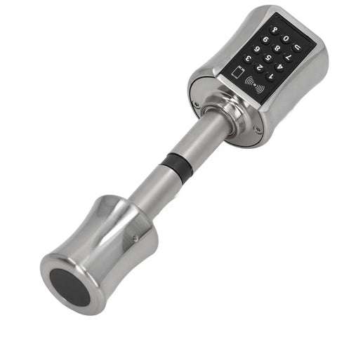 5 In 1 Smart Door Lock For Wooden Doors Offers Dope Keyless Entry With App And Bluetooth Tech, featuring a keypad and stainless steel design.