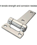 Set Of 2 Heavy Duty Stainless Steel 135mm T Hinge Set, Marine Grade 304 Boat Hardware, close-up on brushed finish