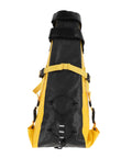 Bikepacking Saddle Bag 13L Waterproof 500D PVC Cargo Pack with Secure Buckle and Rope Attachment, rear view