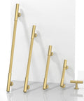 10 Pack Brushed Gold Cabinet Pulls 5 Inch 128mm Solid Heavy Duty Zinc Alloy Drawer Handles in various sizes against white background