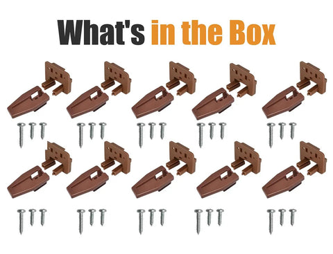 Ten Straight Up Center Track Replacement Drawer Slides with screws for fixing heavy-duty dressers and cabinets.