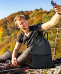 Durable Black Drawstring Backpack For Gym And Everyday Carry No Fuss Use With Thick Polyester Material Easy Draw Cord Closures outdoors